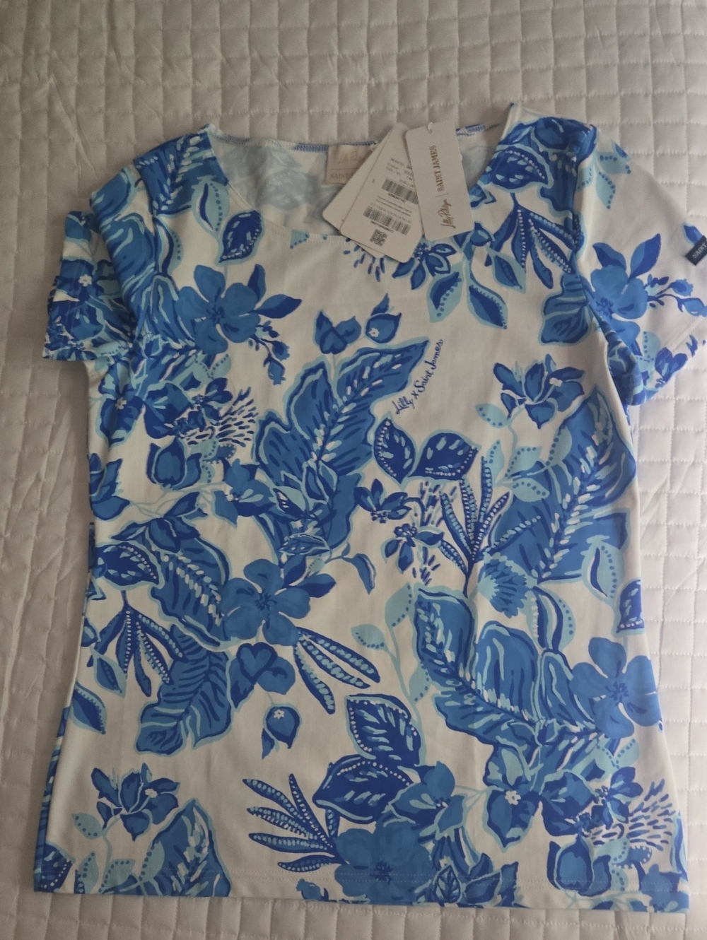 Lilly x Saint James Garde Cote MC Top, Azure Lilly Pulitzer - Picture 10 of 12